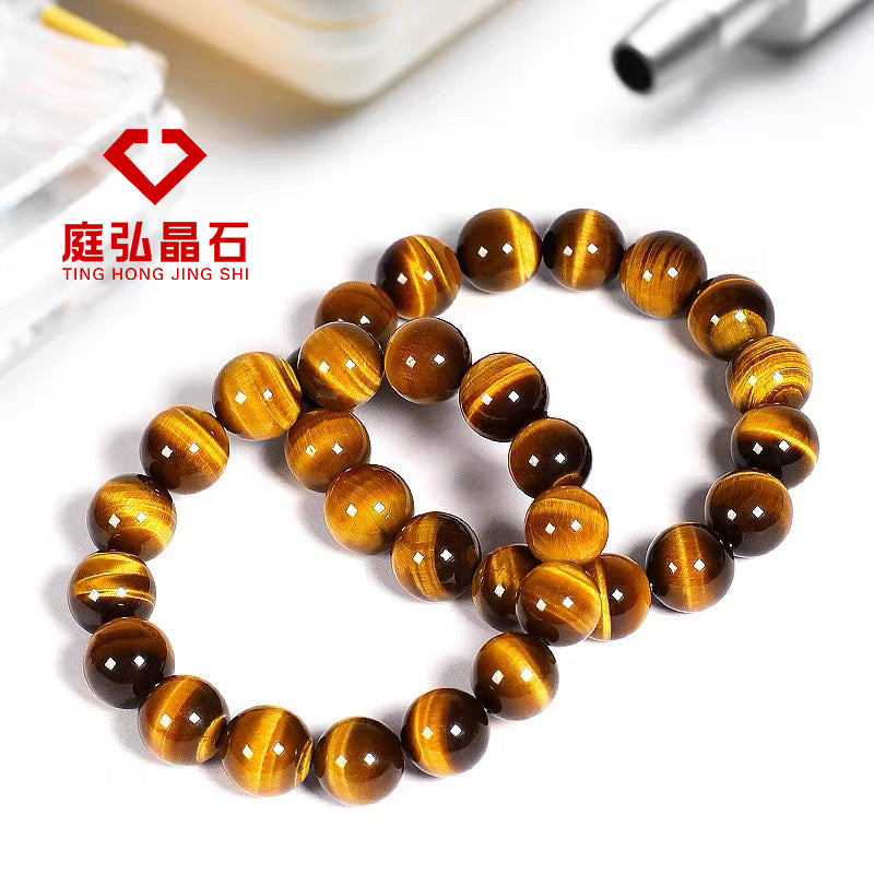 TingHongJingShi Natural Tiger Eye Beaded Bracelet High Quality Wholesale