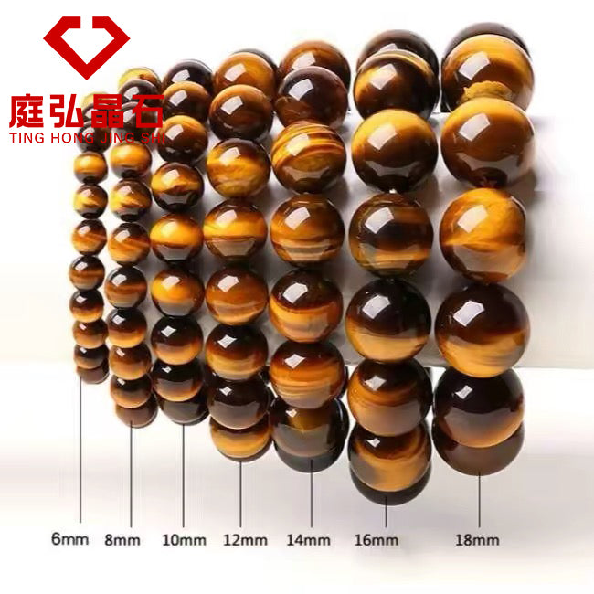 TingHongJingShi Natural Tiger Eye Beaded Bracelet High Quality Wholesale