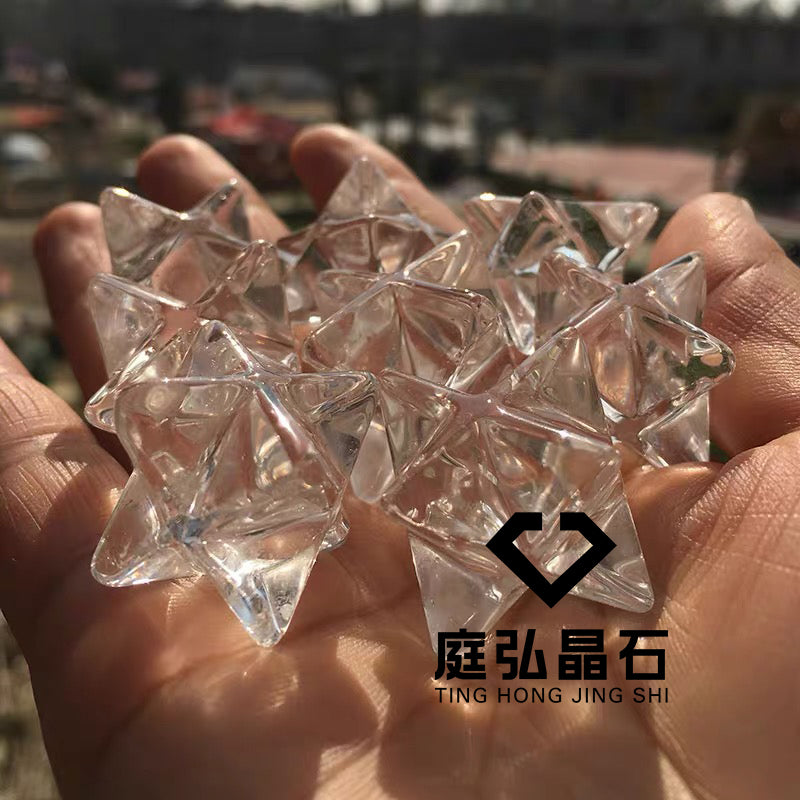 天然白水晶梅尔卡巴水晶能量装饰品节日礼物手伴礼
