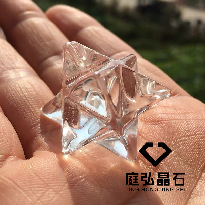 天然白水晶梅尔卡巴水晶能量装饰品节日礼物手伴礼