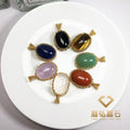 TingHongJingShiOriginal Handmade Crystal Pendant, Wire Wrapped & Silk Inlaid, Holiday Fashion Accessory Gift